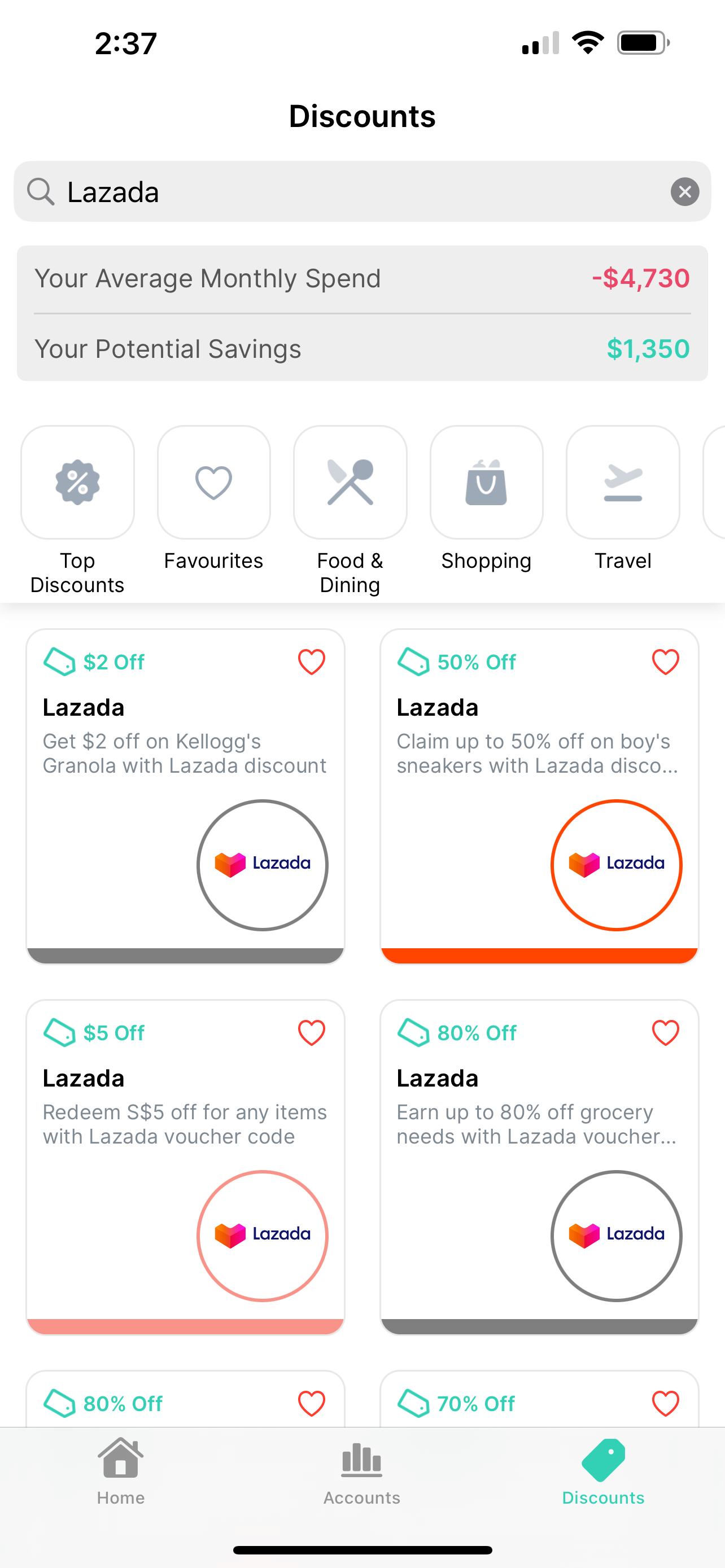 Dobin app discounts feature