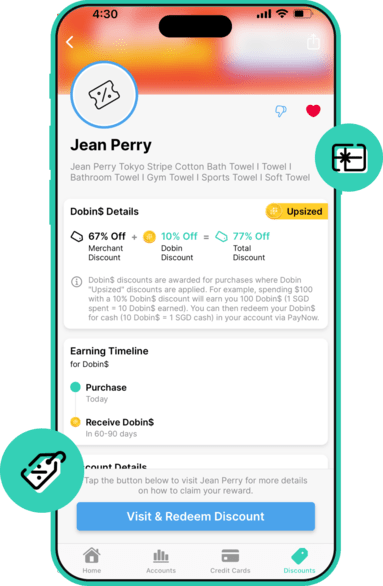 Dobin app view that allows users to filter to find the best credit card suitable to their purchasing habits.