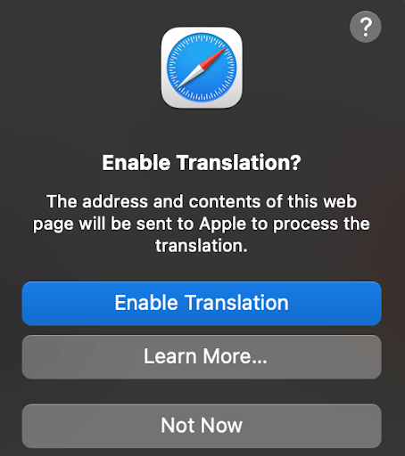 Enable translation to english