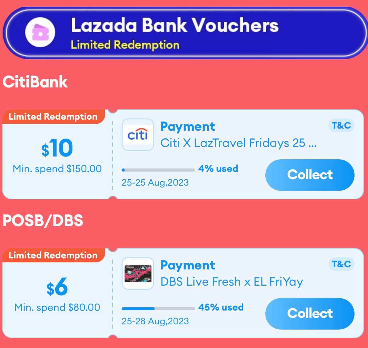 Lazada bank vouchers